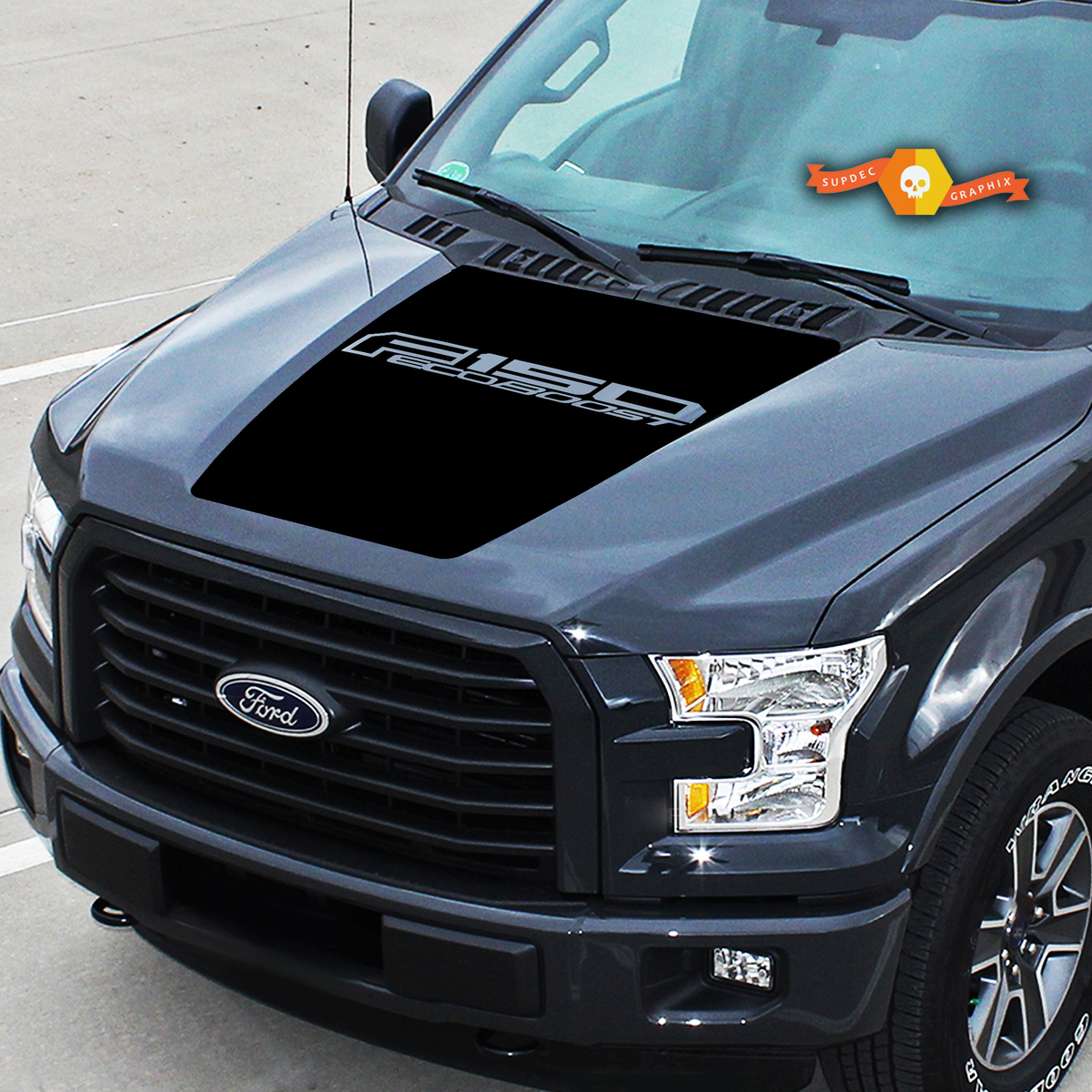 Hood  Ford F-150 EcoBoost Center Graphics Vinyl Decals Truck Stickers 2015-2020
