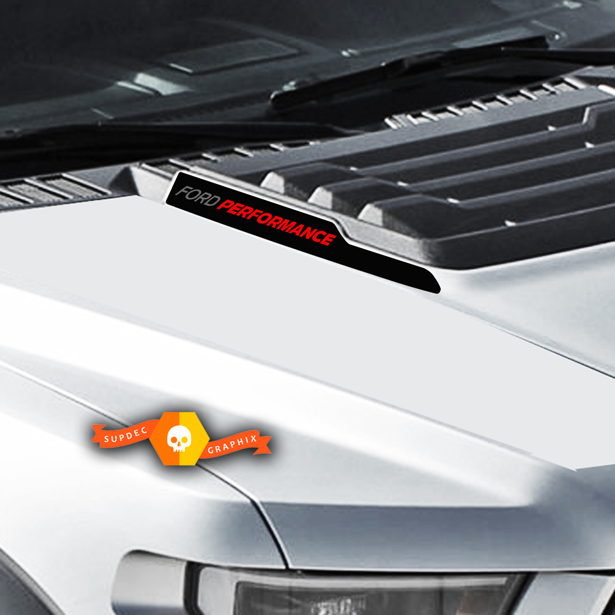  3 Colors 2019 Ford Raptor Svt F-150 Hood Cowl With Ford Performance Vinyl Stickers Decals Graphics