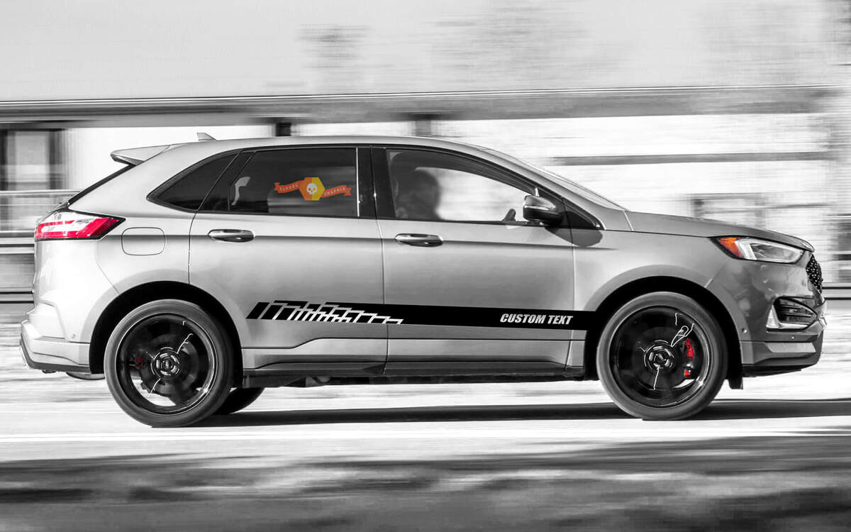2x side Ford Edge Vinyl Stripes body decal vinyl graphics sticker Custom Text style 3