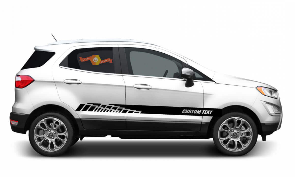 2x side Ford EcoSport Vinyl Stripes body decal vinyl graphics sticker Custom Text style 3