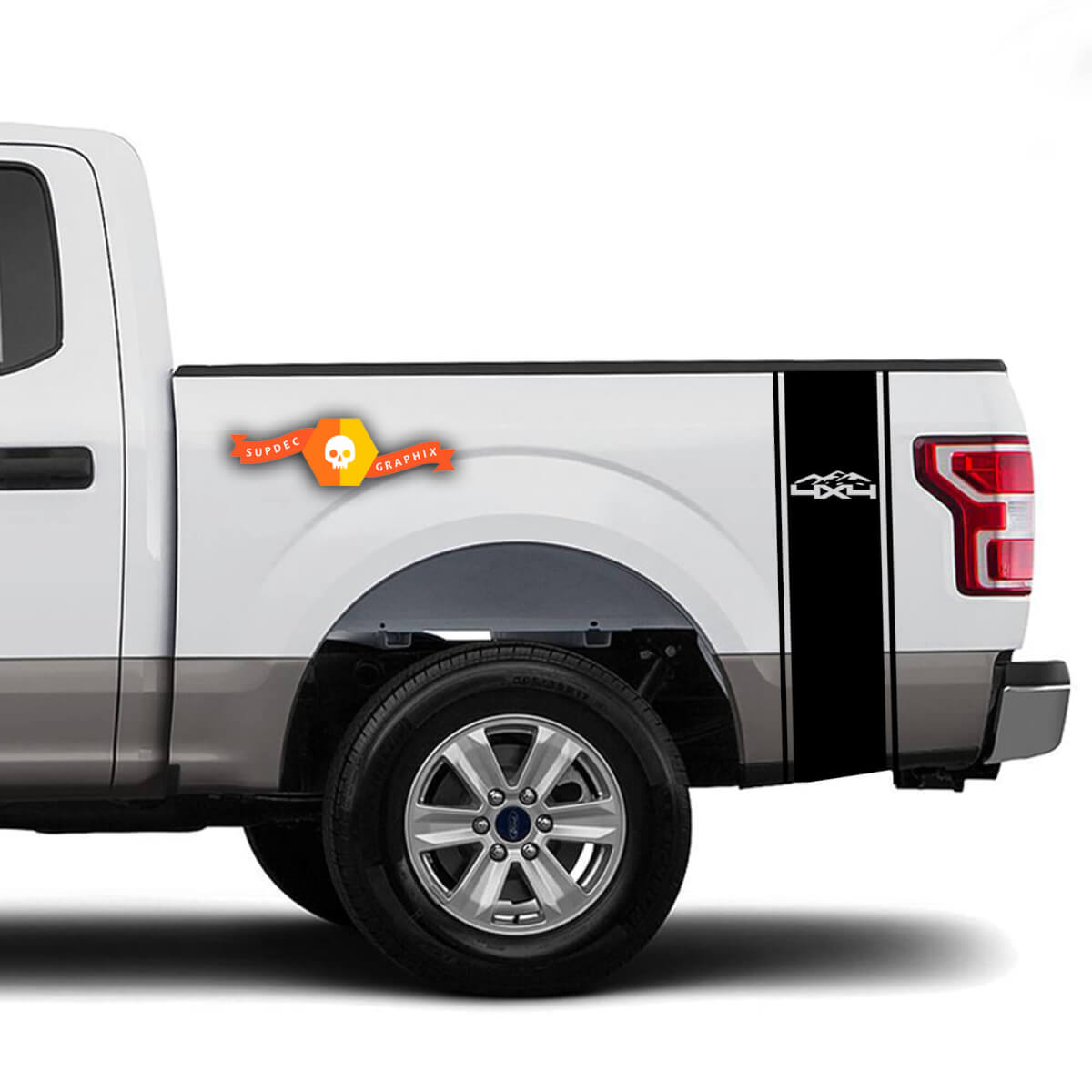 4x4 mountains  racer Bed Side Stripes Truck Stickers Decals - Fits Ram Chevy Ford Jeep Gladiator