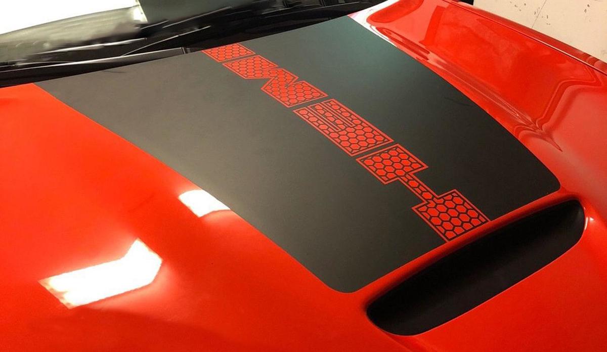 2 colour HOOD Sticker Decal Graphic 2018 CHARGER SRT Stripe HEMI 12yr vinyl HONEYCOMB SCAT 392