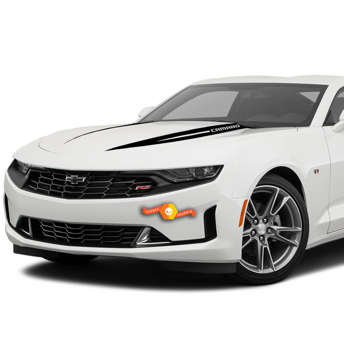 2X Chevrolet Camaro Hood Widow Spike Decal Fits: 2019 - 2020 Chevrolet Camaro Chevy Graphics Stripes Stickers Decals
