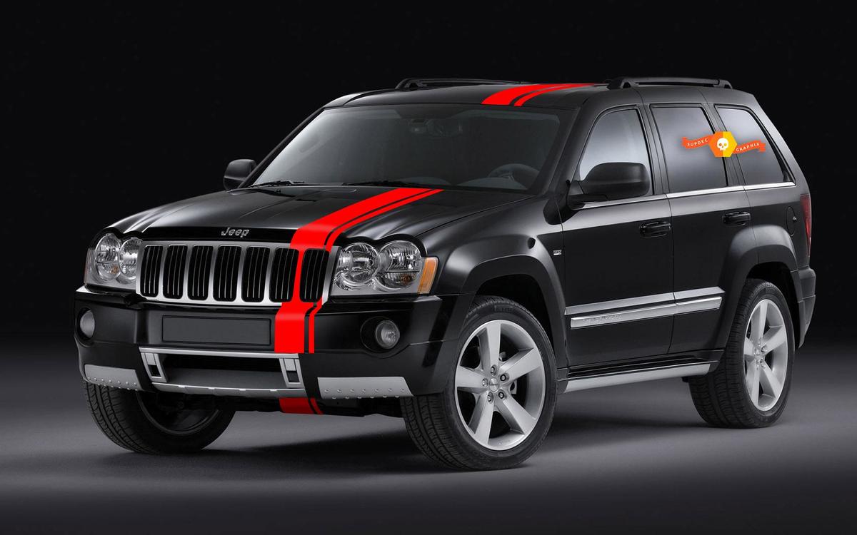 Graphic Sticker Decal Stripe for Jeep Grand Cherokee SRT Roof Fender bed Headlight Guard