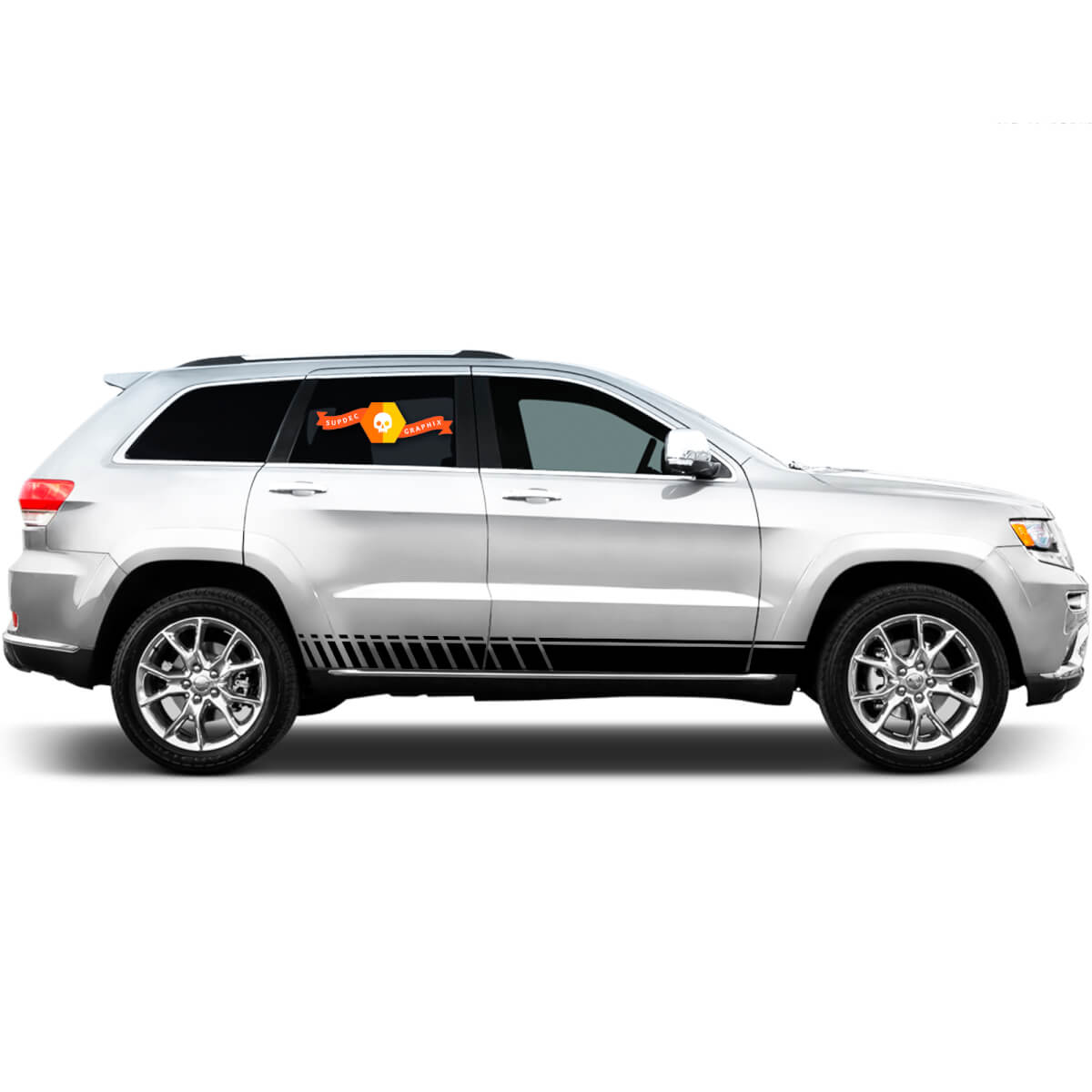 2 Sticker Decal Vinyl Rocker Side Stripes for Jeep Grand Cherokee Trailhawk