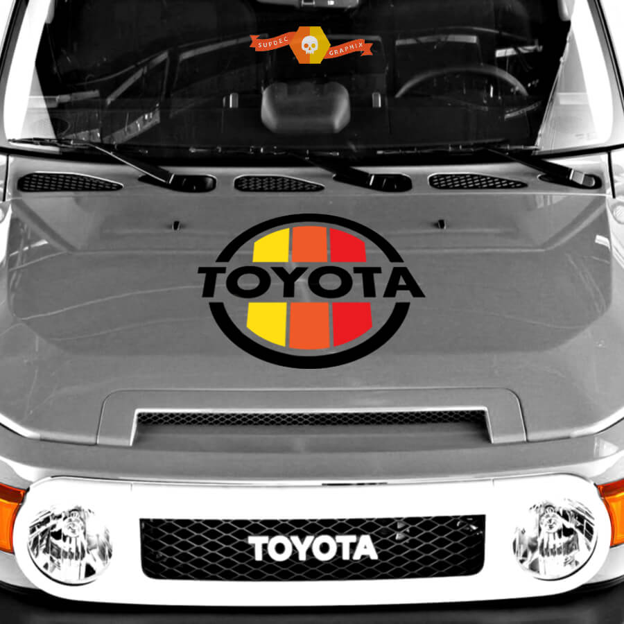 Vintage Hood Tri-Color Sticke Sticker Decal Fits On Toyota 4runner Tacoma Fj Cruiser