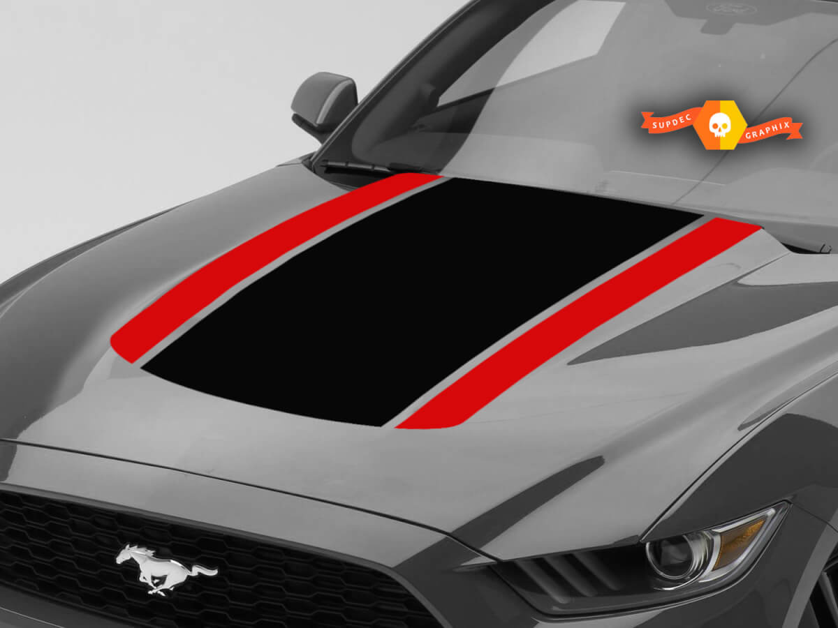 Ford mustang accessory hood stripe graphics Stickers Decals duo color any year mustang