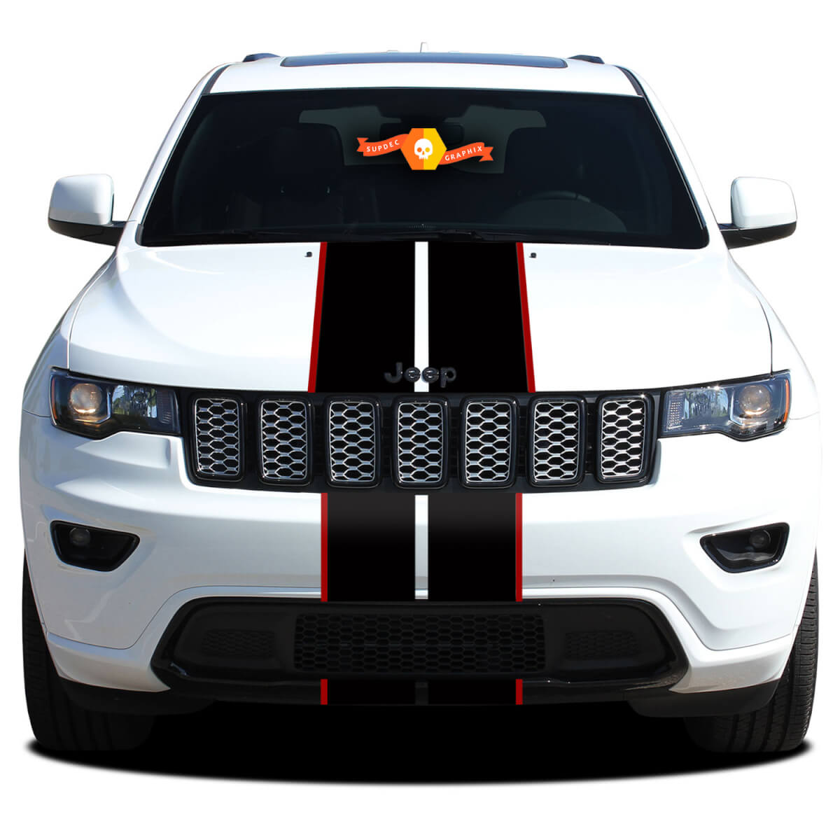 Twin Rally stripes Stripe Graphics Stickers Decals FIT All Year Jeep Grand Cherokee Including SRT SRT8