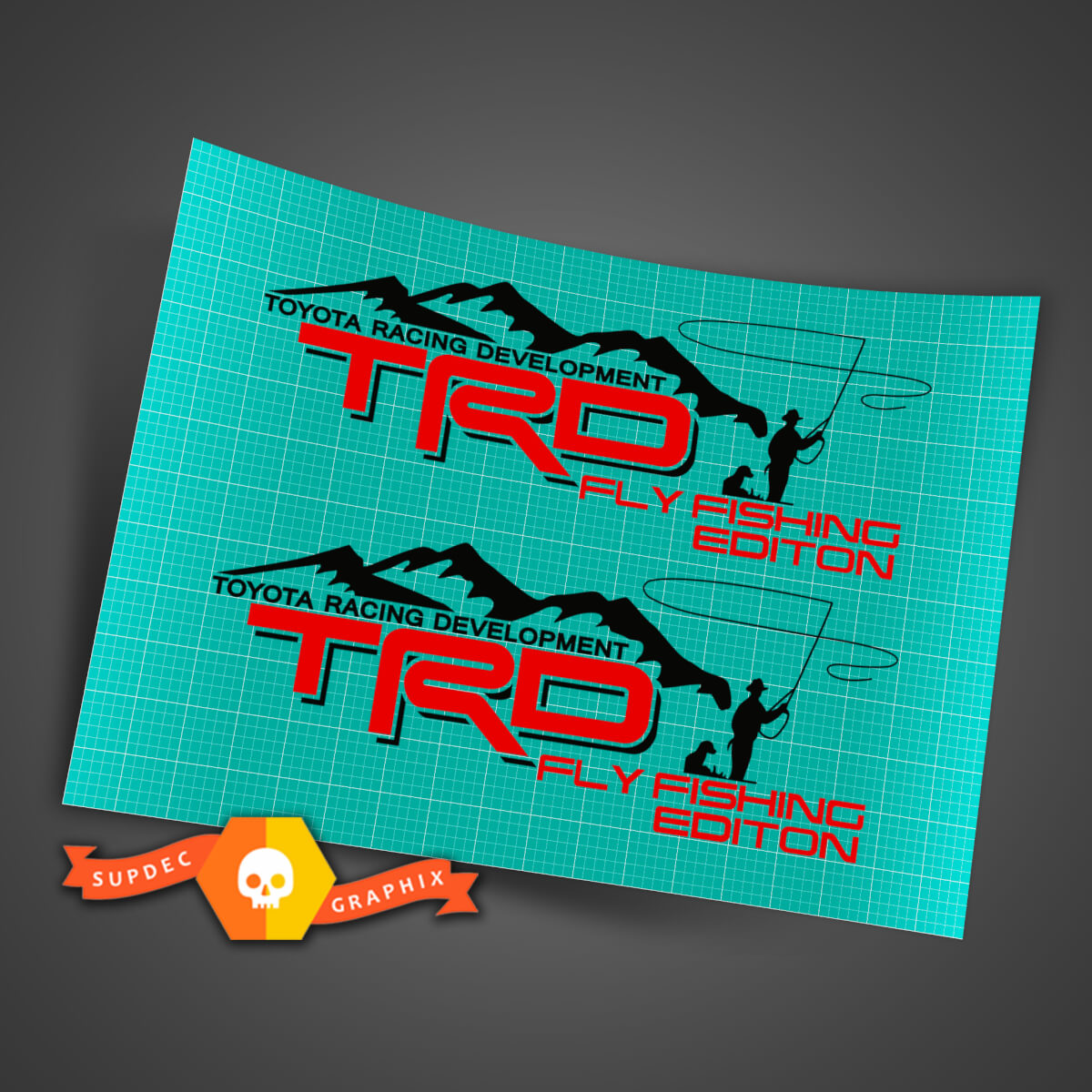 Pair of TRD Fly Fishing EditionToyota Racing Development bed side Truck decals stickers Tacoma Tundra FJ Cruiser