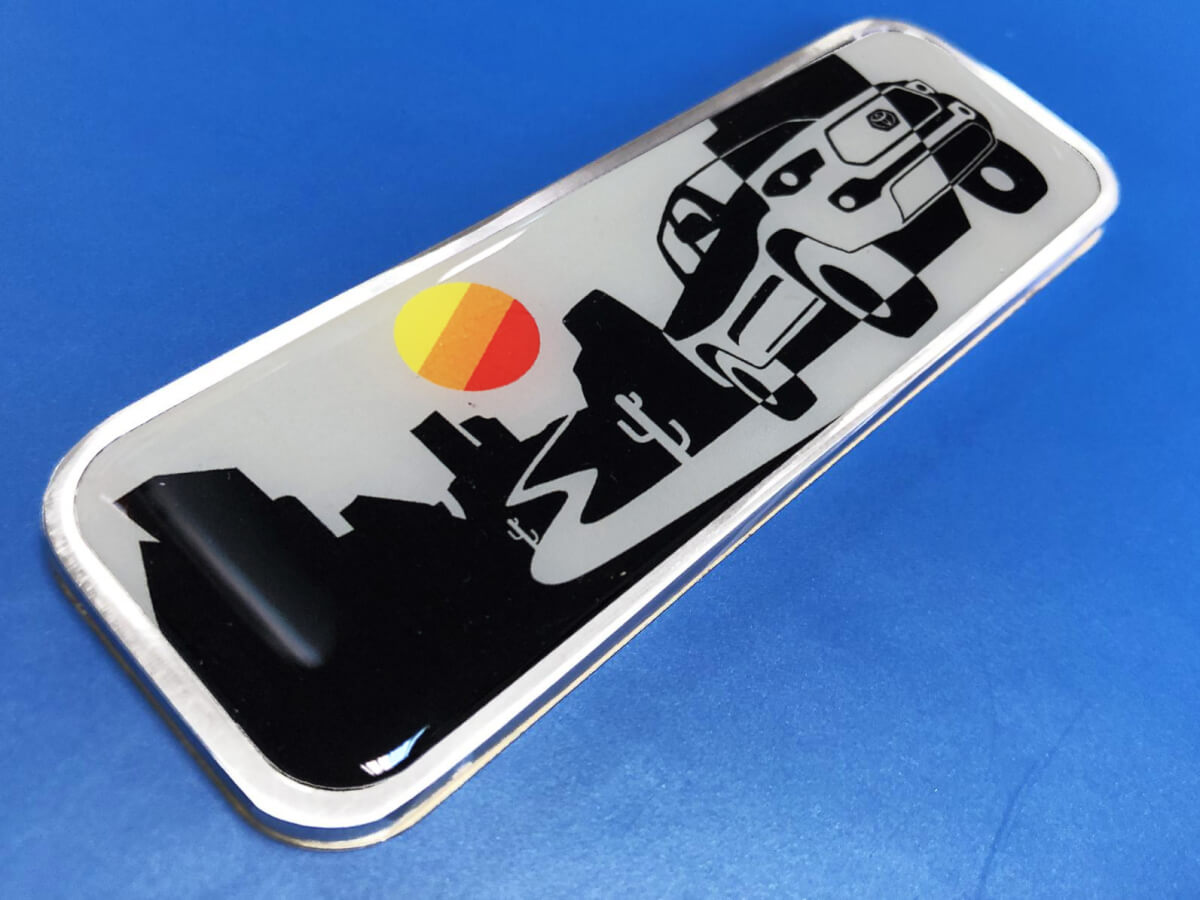 TRD Vintage Sun Teq colors Tacoma 3rd Gen Metal Aluminum Badge Bed Side Emblem Aluminium