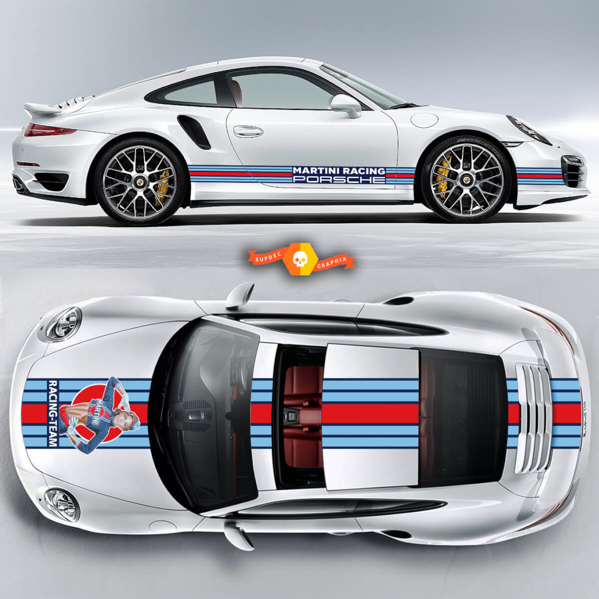 Porsche Pin Up Girl Racing Stripes For Carrera Cayman Boxster Or Any Porsche Full Kit 