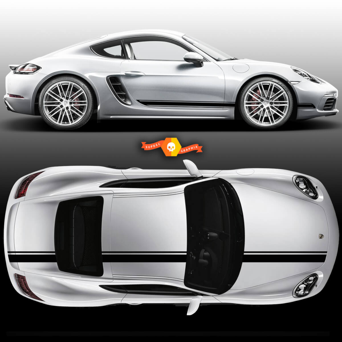 One Color Racing Stripe Over The Top Roof Hood Side Panel Door Porsche For Carrera Or Any Porsche
