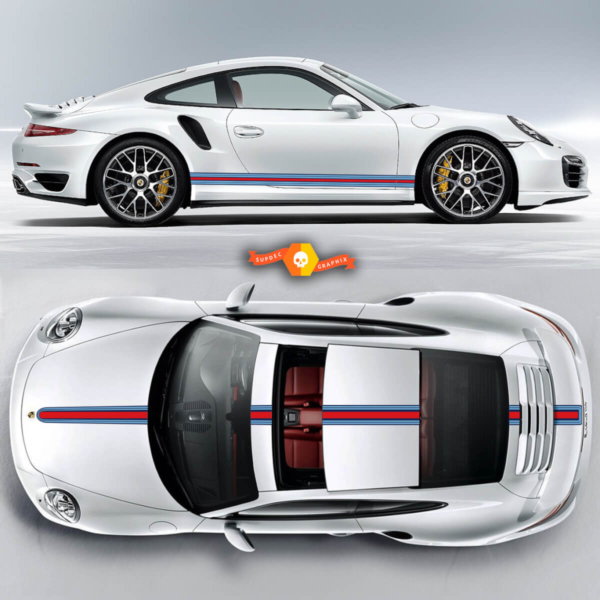Porsche Martini Racing Stripes For Carrera Cayman  Boxster Or Any Porsche Full Kit #1