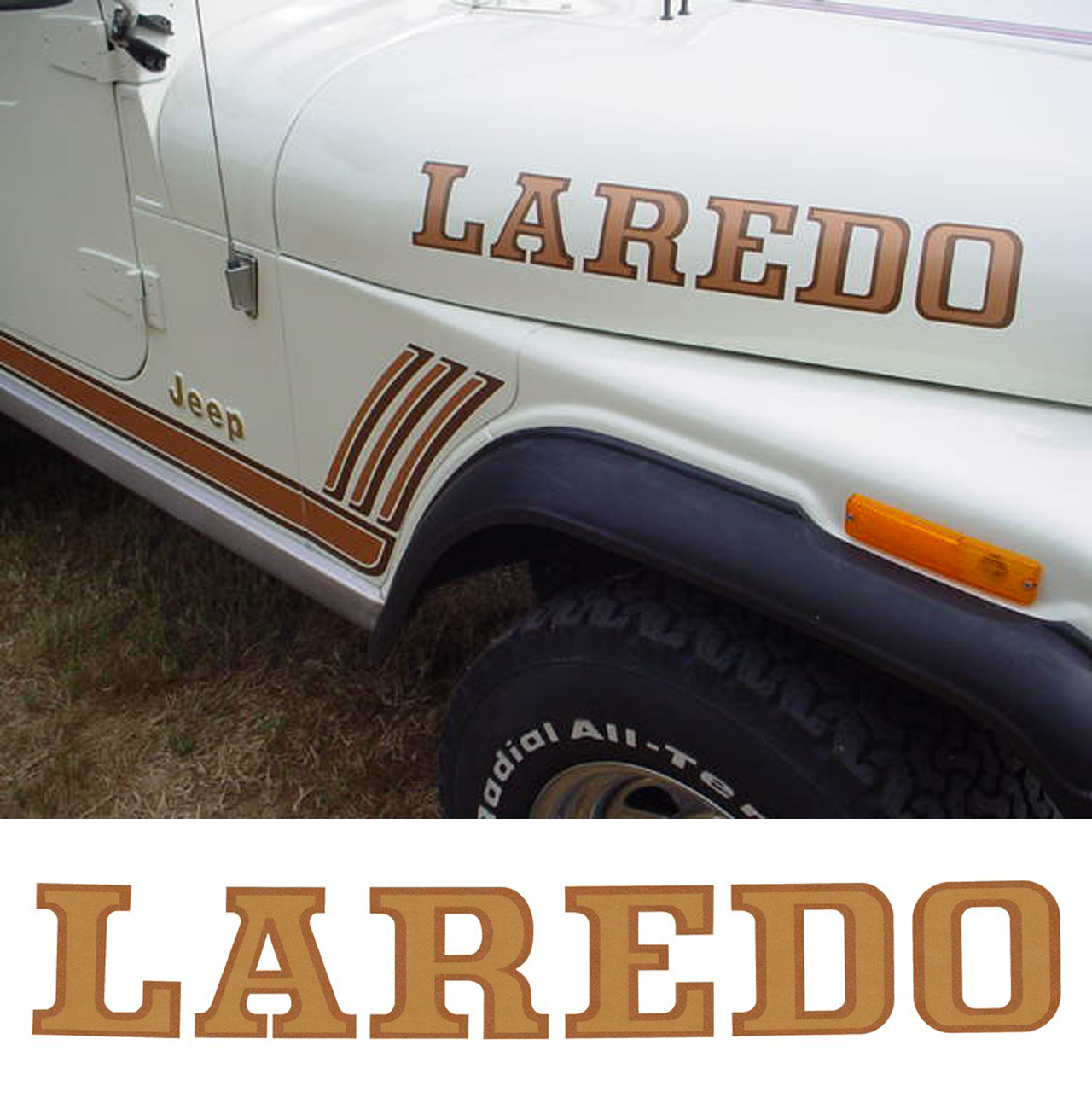 2 LAREDO Jeep Wrangler Rubicon CJ TJ YK JK XJ Vinyl Stickers
