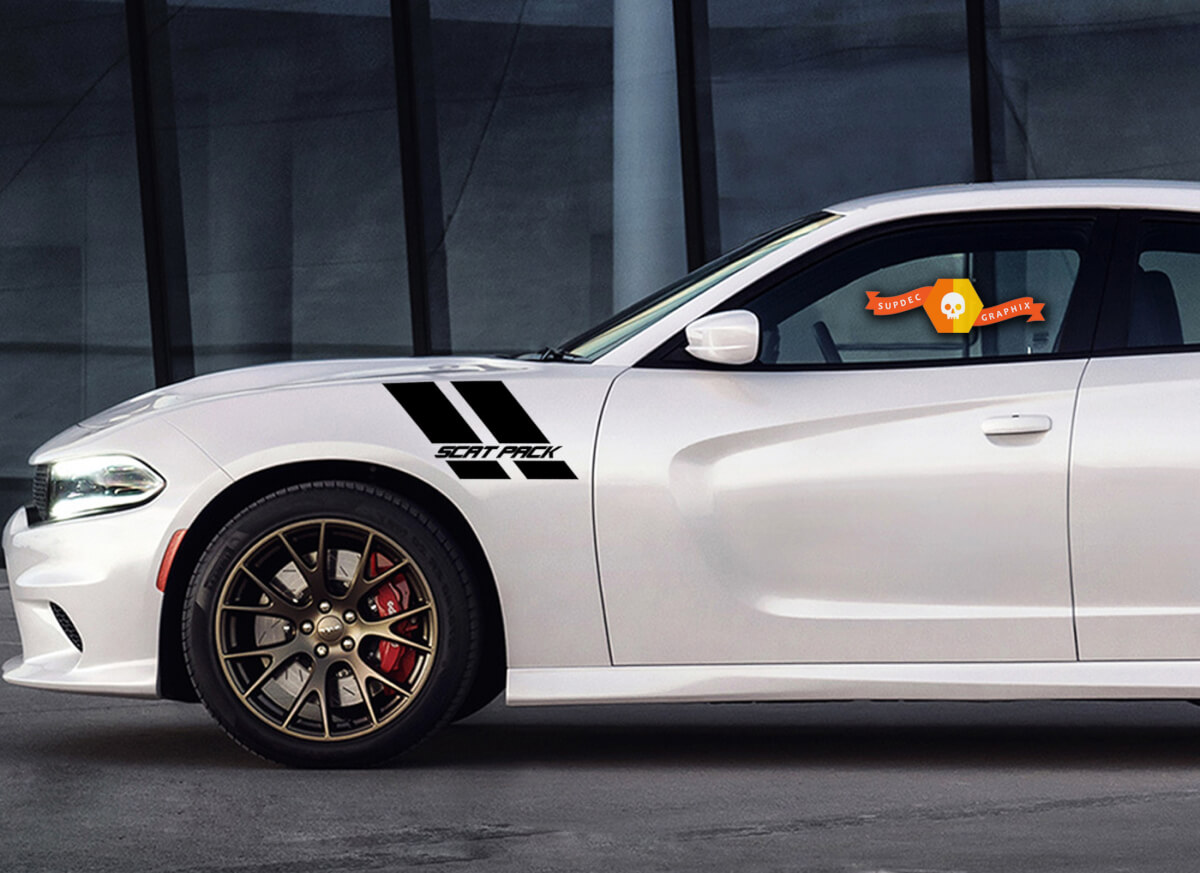 Dodge Charger Scat Pack Hash Stripes Decal Sticker Hemi R/T graphics fits to models 2011-2014