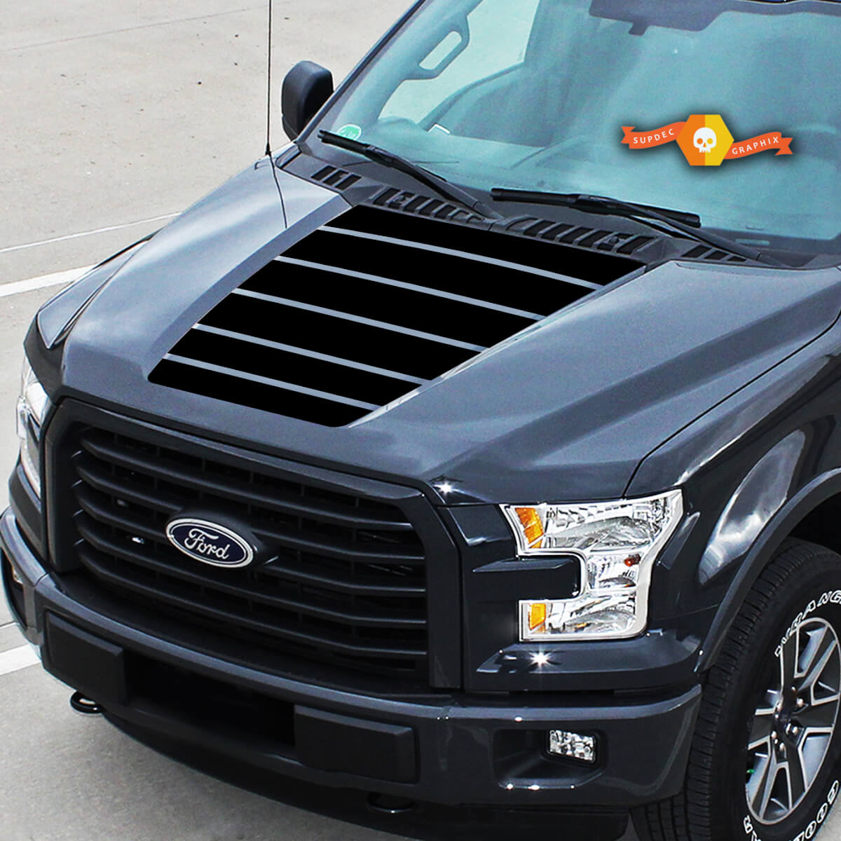 For Ford F-150 Center Hood Graphics Stripes Vinyl Decals Truck Stickers 15-20