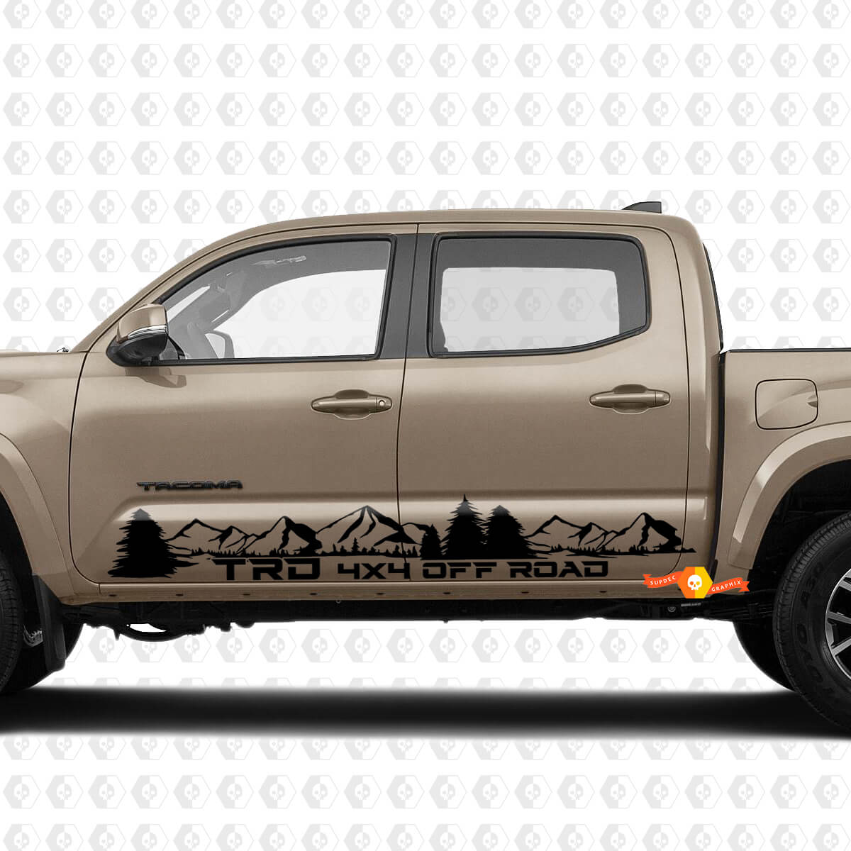 Pair Stripes for Tacoma TRD 4x4 Off Road The Mountains Pine Forest Side Rocker Panel Vinyl Stickers Decal