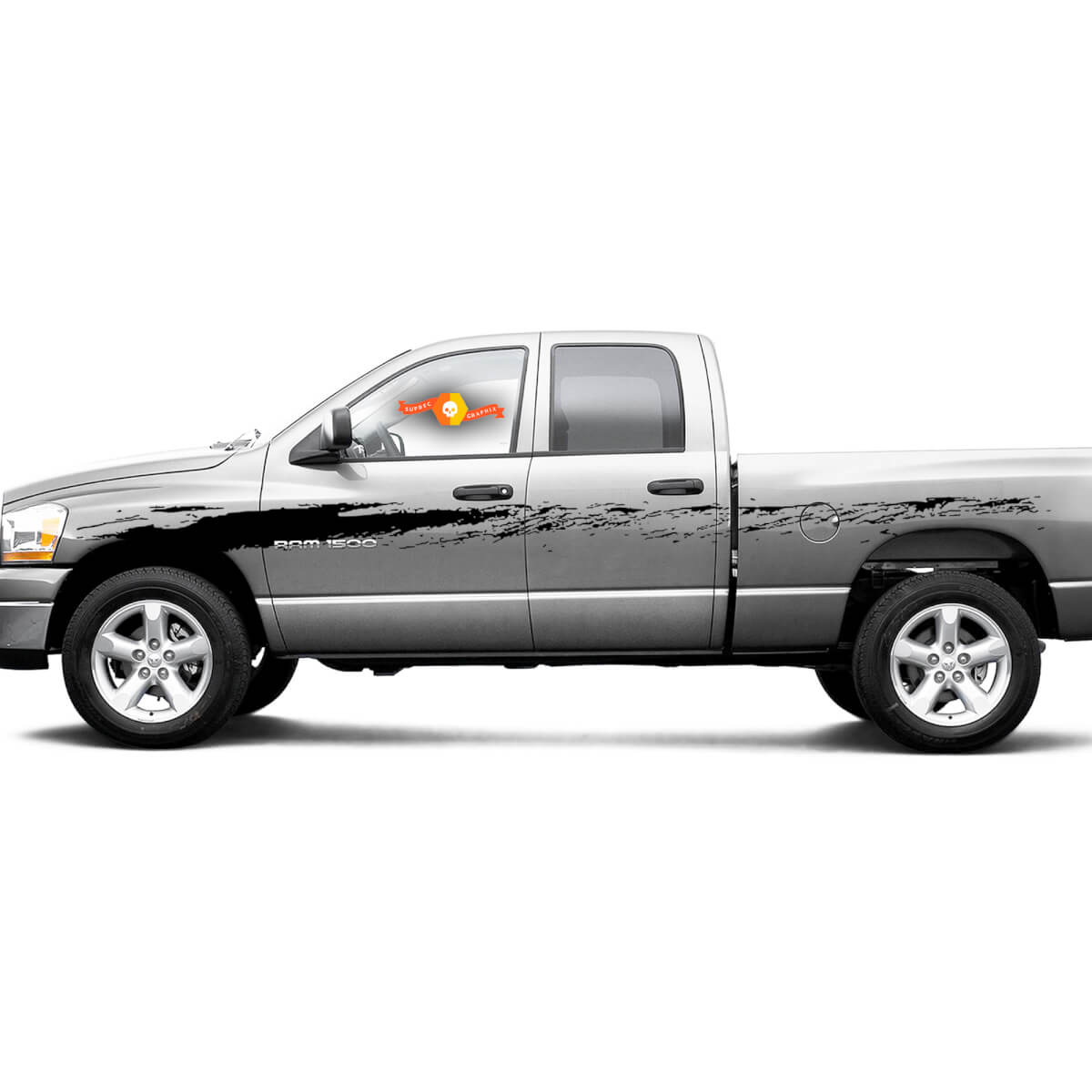 Mudding MUD SPLASH 4x4 Side Bed Doors Pickup Van Distressed Grunge Vinyl Stickers Decals for truck pick up f-150 tundra ram