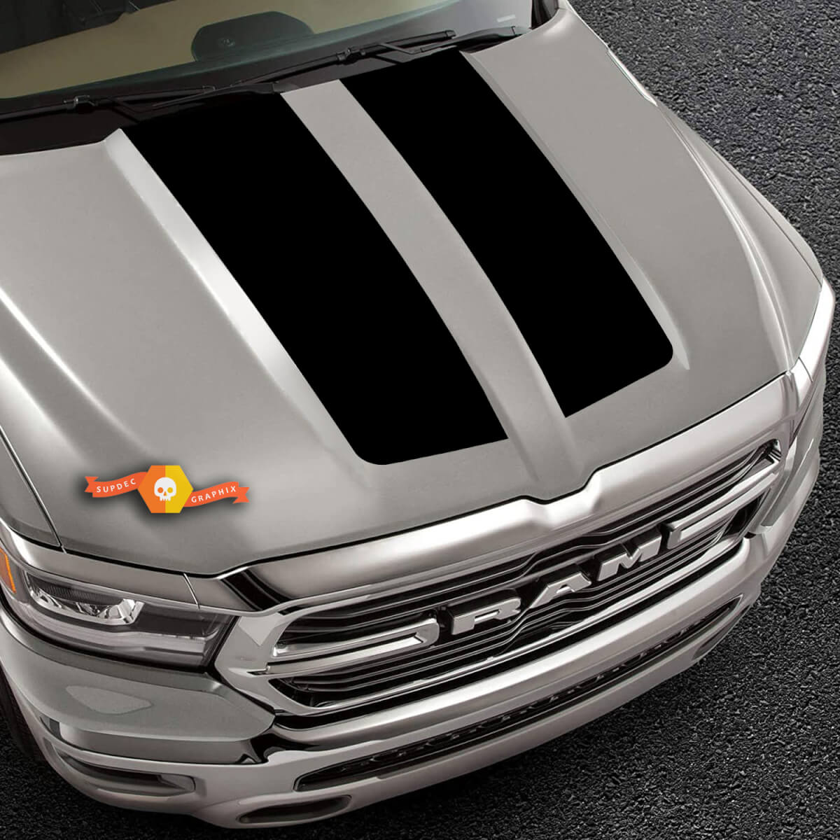 Truck vinyl decal 2019-2020 Ram Hood Black Out Design Pickup Vehicle Vinyl Graphic Decal Sticker