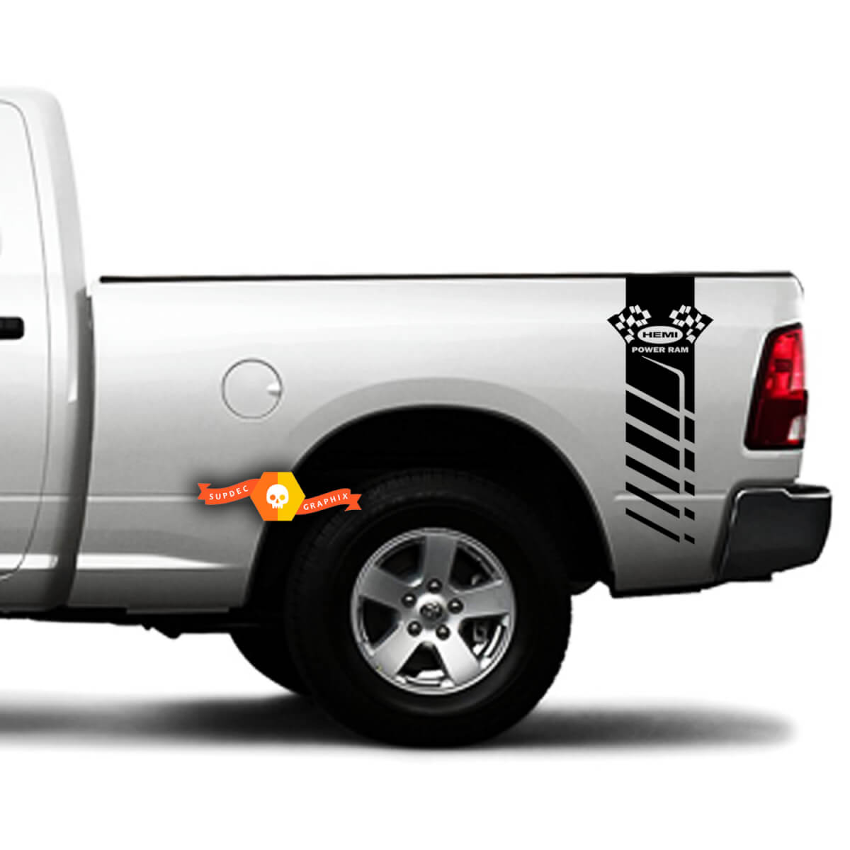 Dodge Ram 1500 2500 3500 Racing Stripe Hemi RAM 4x4 Stickers Decals Vinyl Truck Power Ram