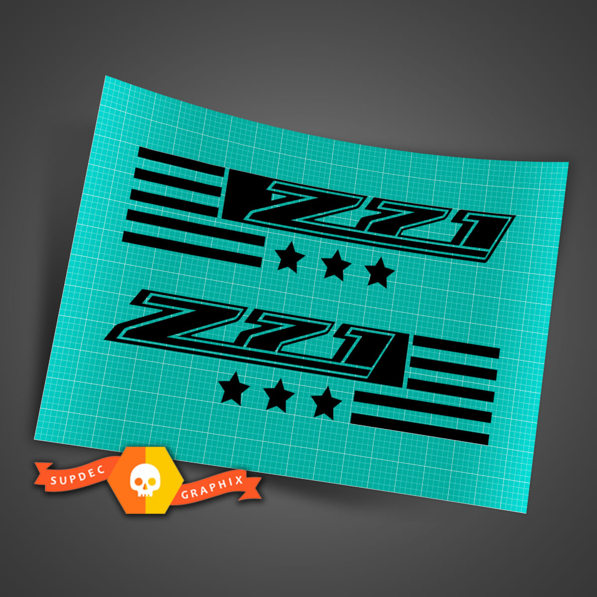 Chevy Z71 American Flag Fender Bedside Sticker Decal Set of 2 for Colorado  Silverado