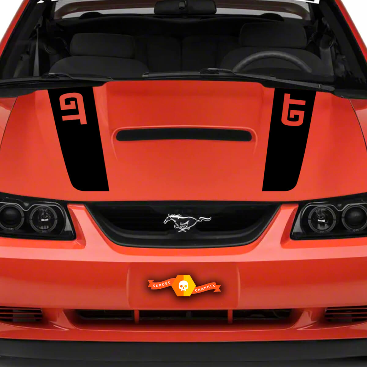 1999 - 2004  Ford Mustang GT Hood Stripe Sticker Decal Fox Body Any Color 