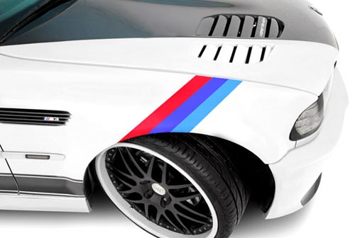 Three Color Stripe Hood Sticker Decal BMW Motorsport M3 M5 M6 X5 E30 E36