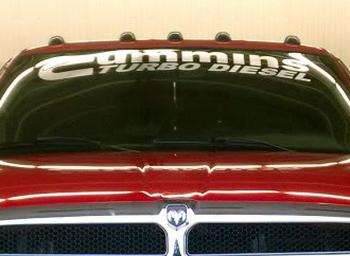 CUMMINS TURBO DIESEL WINDOW WINDSHIELD BANNER Vinyl Sticker Decal