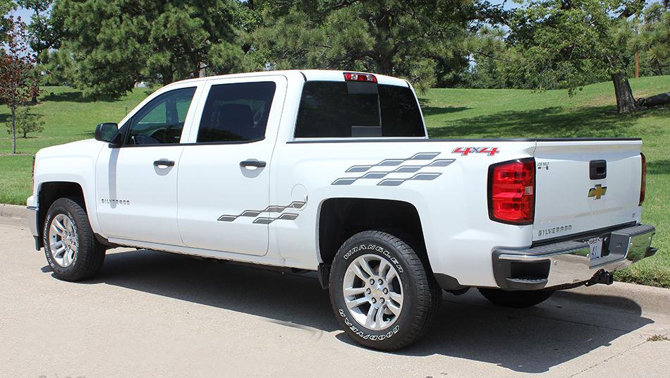 2000-2015 Chevy Silverado GMC Sierra Checker Vinyl Graphics Stickers Decals Stripes kit