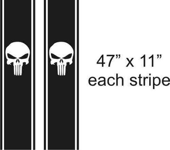 2 Dodge Ram Truck SKULL HUGE BEDSTRIPE BED STRIPE Vinyl Sticker Decal