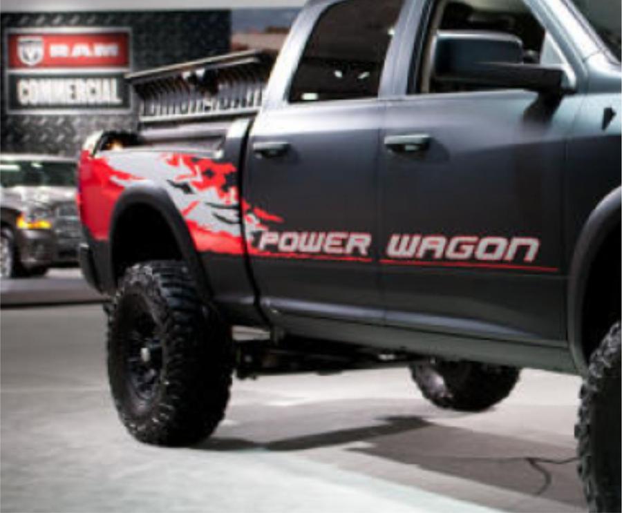 KIT of 2013 - 2020 Dodge Ram Power Wagon Hemi decal sticker for Tailgate driver and passenger side