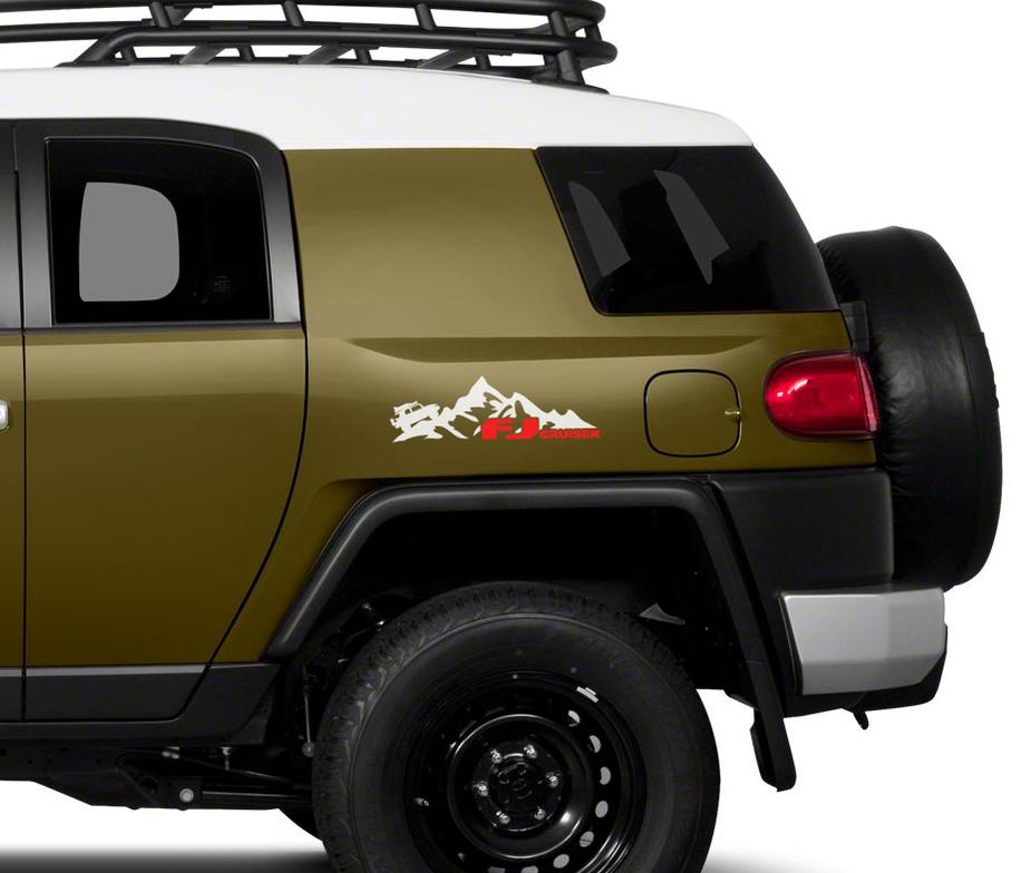 PAIR Mountains Toyota FJ Cruiser side vinyl stickers decals