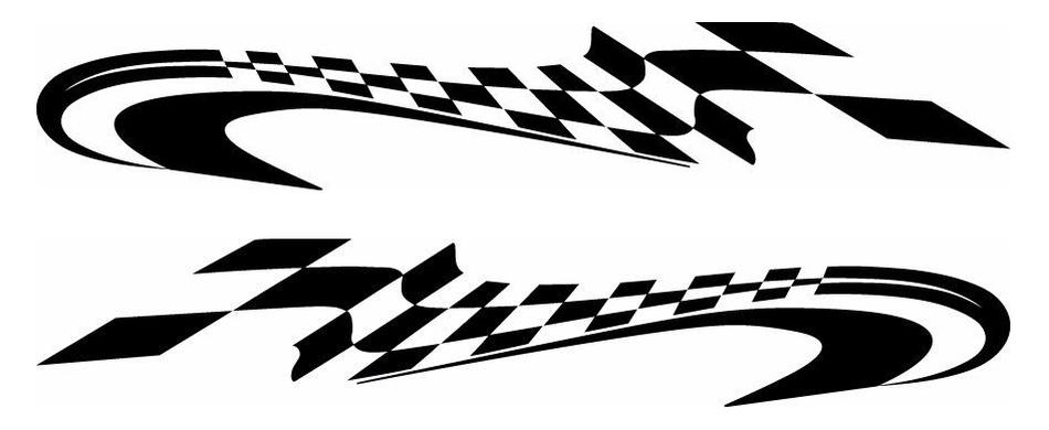 Racing Checkered Graphic Stripe Sticker Decal Car Van Truck Vehicle SUV Ford Mustang