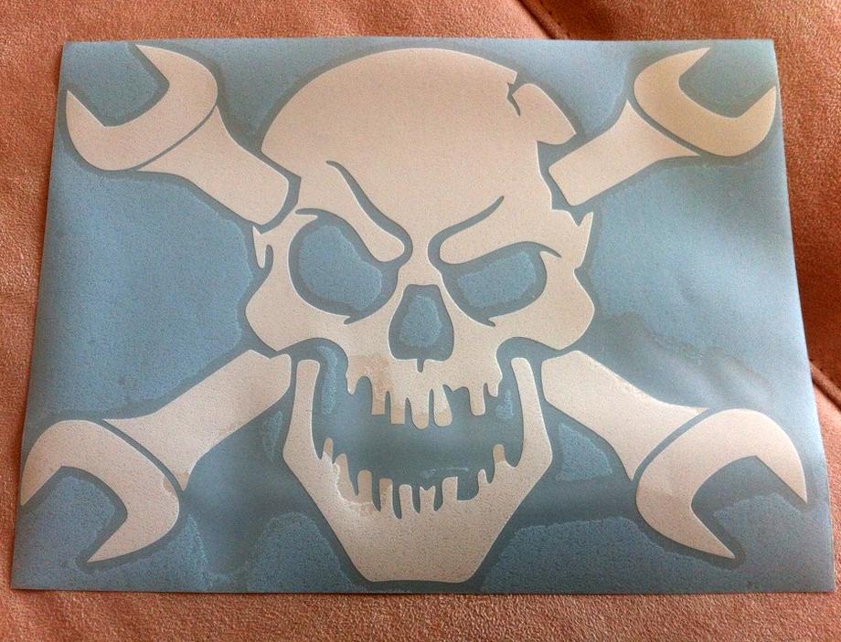 Skull Spanners crosswise HOOD Decal Sticker fits to Toyota FJ Cruiser Jeep Wrangler