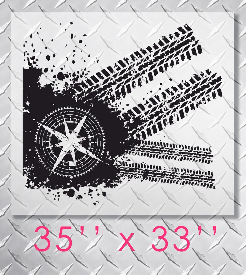 jeep wrangler compass tire tracks hood decal sticker