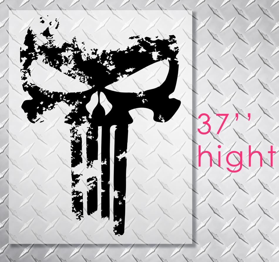 PUNISHER skull Distressed blood hood side vinyl decal sticker for car track suv #22