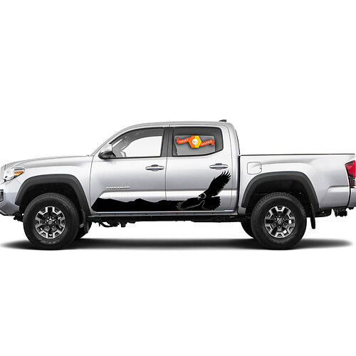 Pair Stripes for Tacoma Side Bald Eagle Hawk Rocker Panel Vinyl Stickers Decal fit to Toyota Tacoma TRD Off Road Pro Sport
