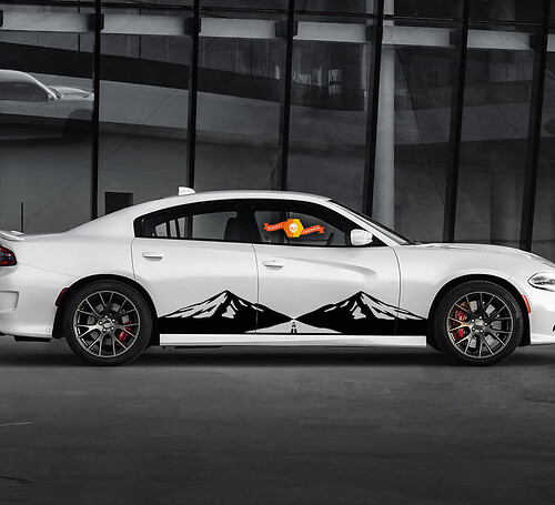 2 Side Dodge Charger Mountain Road Side Vinyl Decals Graphics Sticker