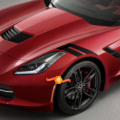 Chevrolet Corvette C7 sider Side Stripes Sport Racing Double Stickers Decals