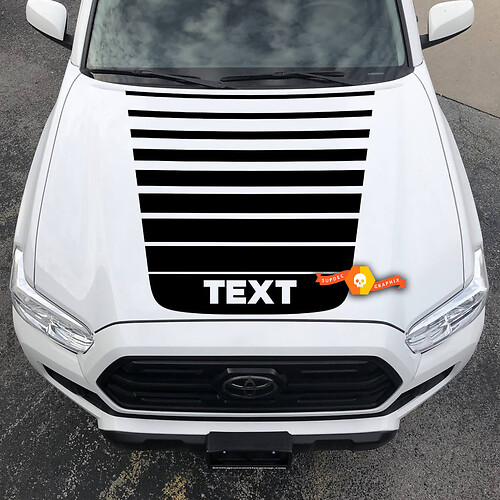 TRD Tacoma Hood NO! Scoop Custom Text Strobe Vinyl Stickers Decal fit to Tacoma 16-21
