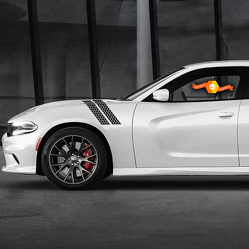 2015-2020 Custom Dodge Charger Scatpack Honeycomb Fender Stripes - 2