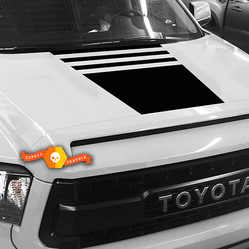 Hood Blackout Stripes Sticker Decal - FITS 2007 - 2013 Toyota Tundra TRD