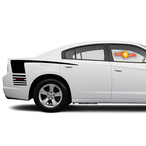 Hockey Style Strobe Vinyl Sticker Decal Stripe graphics -Fits 2012-2021 Charger RT SXT