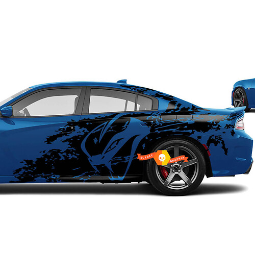 Dodge Challenger Charger Dodge Viper Snake style Splash Grunge Stripes Kit Hell Cat Vinyl Sticker Decal Graphic NEW