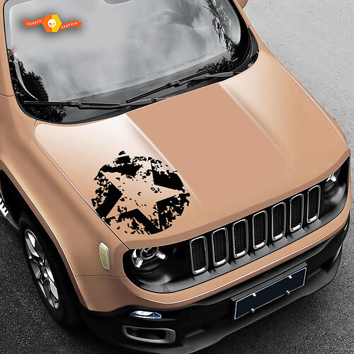 Jeep Renegade Army Star Distressed Vinyl Decal Sticker Side SUV