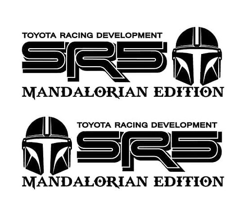 Pair SR5 Mandalorian Edition Off Road Racing Vinyl Sticker Decal for Toyota Tacoma Tundra
