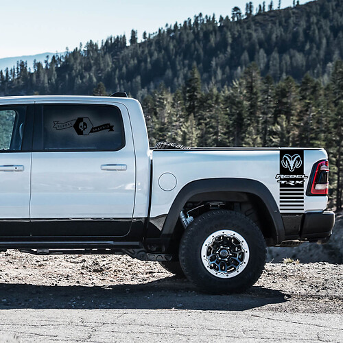 Dodge Ram Rebel TRX 2021+ Side Stripe Bed Logo Truck Vinyl Sticker Decal Graphic
