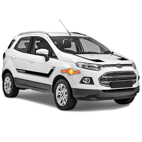 2013-2020 Ford EcoSport பக்க வாசல் ஸ்டிக்கர் டிகல் FLYOUT மற்றும் ஹுட் வைனில் ஸ்ட்ரைப் கிட்
