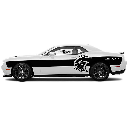 Pair SRT Hellcat decals for Dodge Challenger Door Side Vinyl Decals Stickers