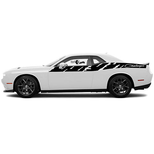 Pair decals for Dodge Challenger Destroyed Strip Door Side Vinyl Decals Stickers
